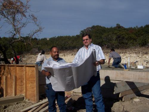 Construction site slab pour